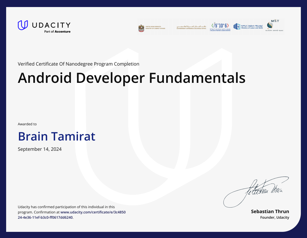Udacity Android-Dev Certificate